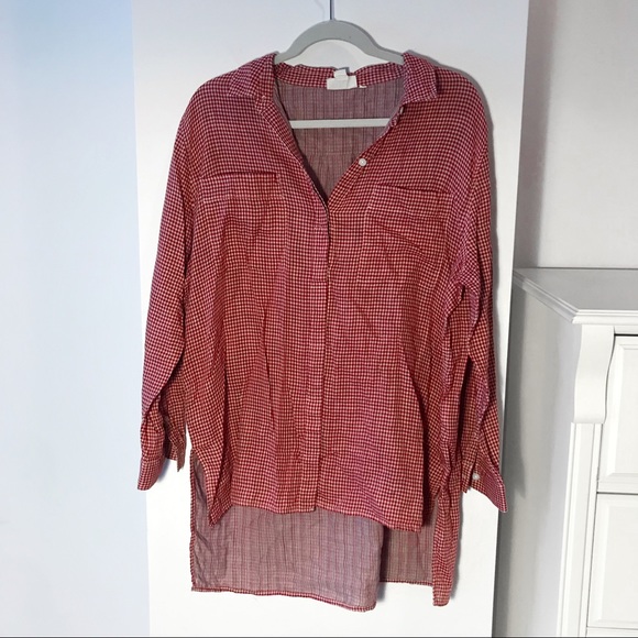 DKNY Red Checkered Button Down - Picture 3 of 6